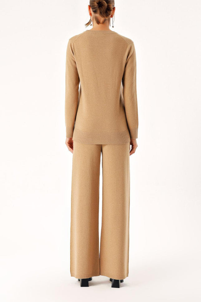 Camel Hair Knitwear pants and pullover suits 28859