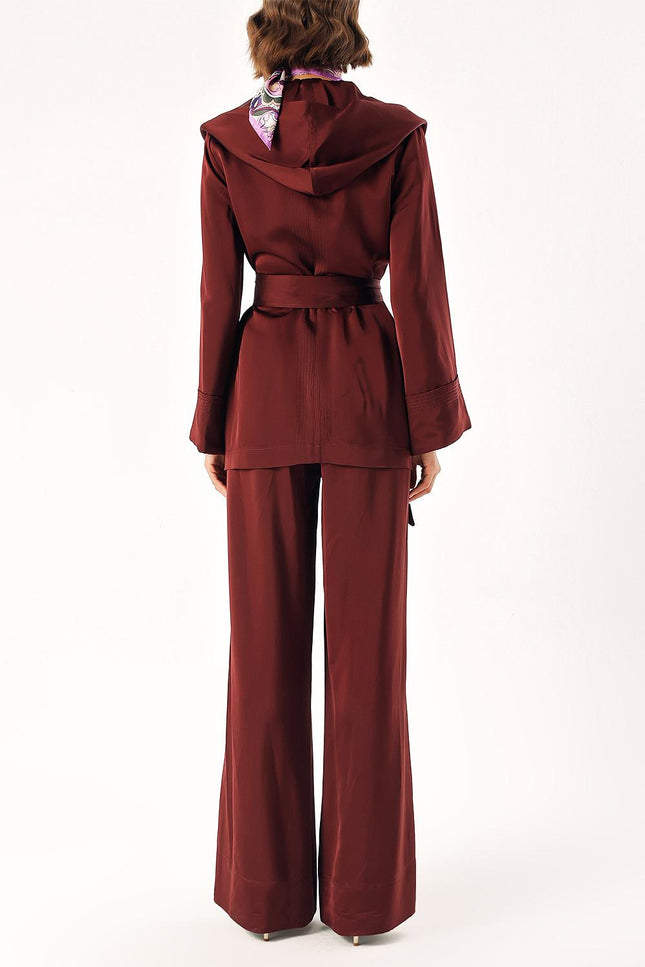 Plum Two-piece suit with hoodie and trousers 12325