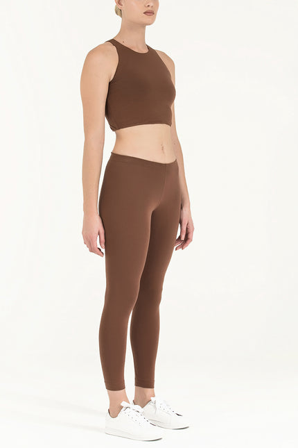 Brown Woven  leggings 41164