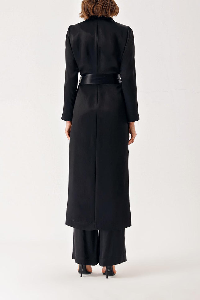 Black Long jacket trouser suit 12335