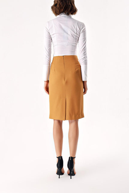 Beige High waist pencil skirt 81279