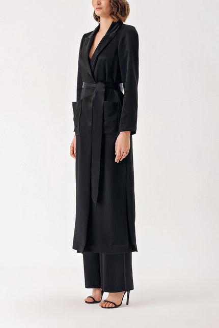 Black Long jacket trouser suit 12335