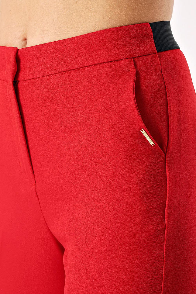 Red Five pocket  leg trousers 41643