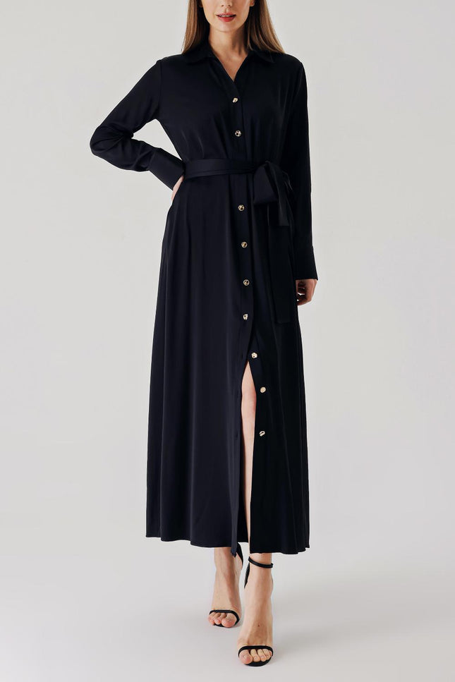 Black Wide cut shirt dress 94373