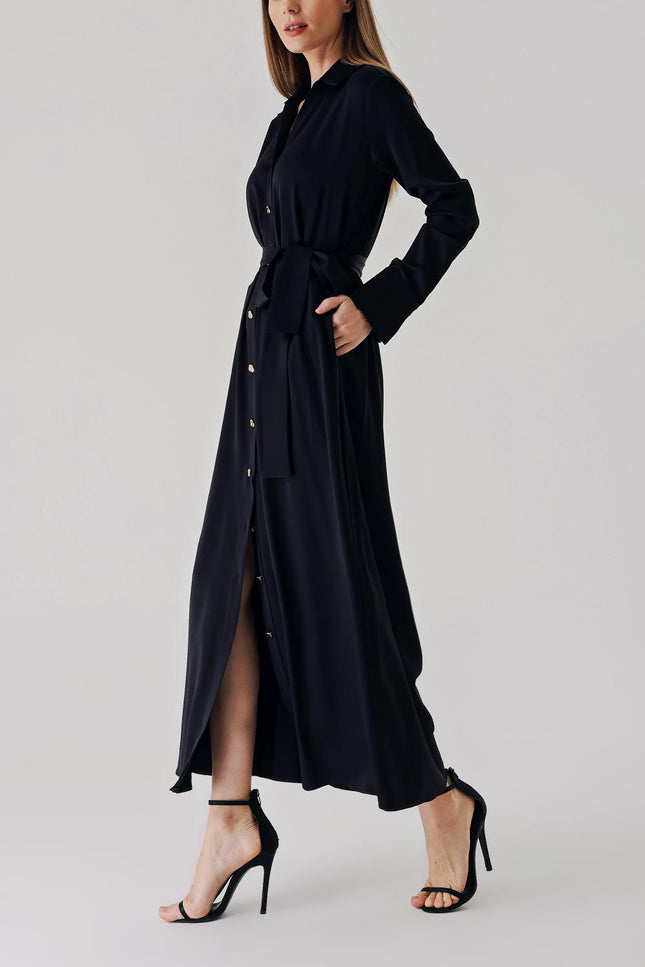 Black Wide cut shirt dress 94373