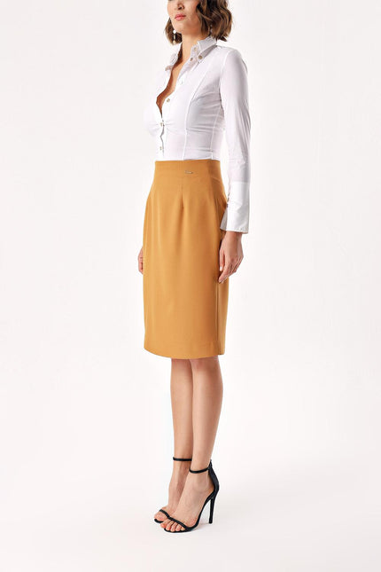 Beige High waist pencil skirt 81279