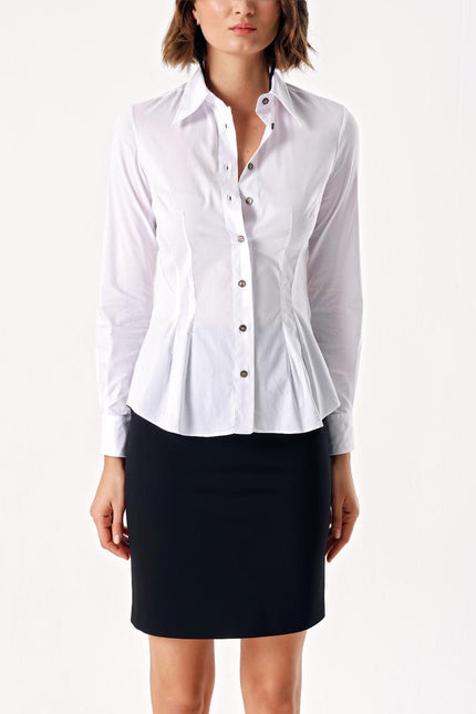 White Lycra slim fit shirt 10831