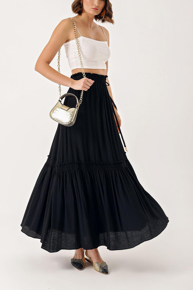 Black Skirt with elastic waist 81254