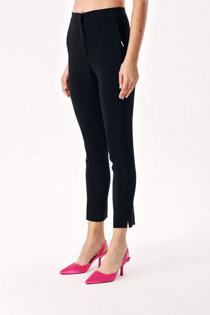 Black Five pocket  leg trousers 41643