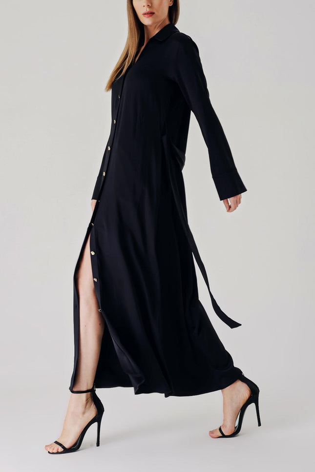 Black Wide cut shirt dress 94373